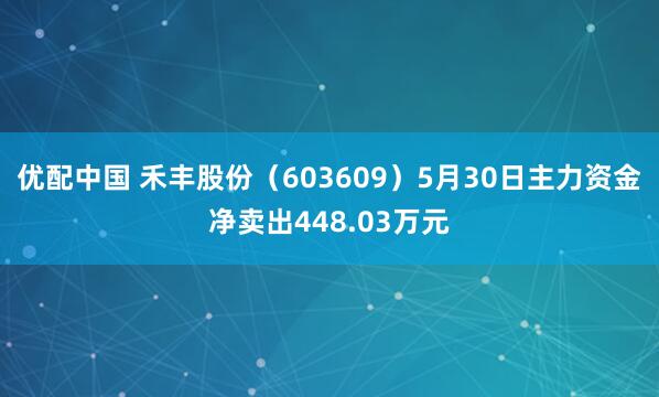 优配中国 禾丰股份（603609）5月30日主力资金净卖出448.03万元