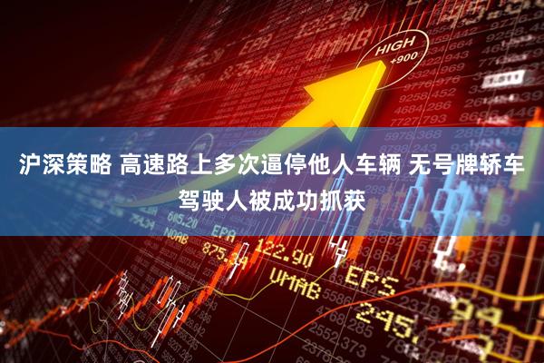 沪深策略 高速路上多次逼停他人车辆 无号牌轿车驾驶人被成功抓获